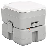 Rantry Tragbare Campingtoilette Grau und Weiß 15+10L HDPE Tragbare Toiletten & Uriniergeräte