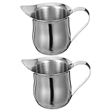 Yardenfun 2 Stück Milchkanne Milchaufschäumer Kännchen für Latte Art Espressos Milchschaum Pitcher Kompakt Leicht zu Reinigen für Zuhause und Büro