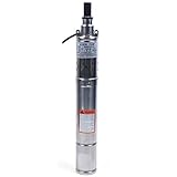 250W Brunnenpumpe Tiefbrunnenpumpe 3 Zoll, Edelstahl, 1600 L/h, 80m Förderhöhe