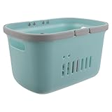 Angoily Tragbarer Duschkorb mit Griff Großer Kunststoff Aufbewahrungskorb mit Verstellbaren Fächern Wasserfester Badezimmer Organizer für Reisen Studentenwohnheim und Fitnessstudio Blau