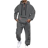 Caxndycing Jogginganzug Herren Lang Trainingsanzug Sportanzug Baggy Sportbekleidung Zweiteiler Outfit Y2K Hip Hop 2-Teilig Sportjacke und Jogginghose Casual Hausanzug Bequemer Tracksuit