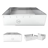 Sallys Backrahmen - Verstellbare Größe von 24x19cm bis 32x46cm - 10cm hoch - Eckige Backform aus Rostfreiem Federbandstahl - mit Skalierung - Spülmaschinenfest