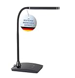 Maul LED Tischleuchte MAULpearly colour vario | Schreibtischlampe dimmbar | Leistungsstarke Arbeitsplatzleuchte | Schreibtischlampe mit 3000-6500K | Lampe für Schreibtisch, Büro | Schwarz