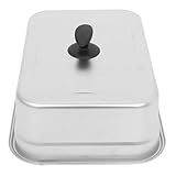 COLLBATH Edelstahl Grillabdeckung Rechteckig Bauchige Griddle Dome Haube für BBQ Outdoor Schutz vor Öl Spritzern und Rauch für Steak und Gemüse