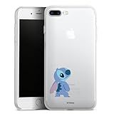Silikon Hülle kompatibel mit Apple iPhone 7 Plus Case transparent Handyhülle Lilo & Stitch Fanartikel Disney