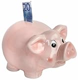 Jumbo Sparschwein XXL glasiert | Großes Sparschwein für Münzen & Scheine | Edle Spardose | Dekoratives Geschenk | Sparen mit Stil | Robust, rutschfest, aus Keramik | 24x16,5 cm