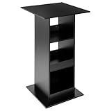 WOLTU Bartisch Bistrotisch Stehtisch Küchentisch Tresentisch Thekentisch, eckiger Tisch mit 3 Regalfächern, für Bar Küche Wohnzimmer, aus Holzwerkstoff, Tischhöhe 112 cm, Schwarz