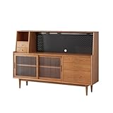uadyie Sideboard Lagerschränke aus Massivholz, Küchendekorationsschränke, chinesische Kaffeebarschränke, Haushaltsteeschränke Sideboard mit Schubladen(B)