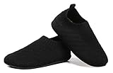 SLEVEL Haussocken für Kleinkinder, Jungen, Mädchen, Hausschuhe, kleine Kinder, leicht, für den Innenbereich, Allblack20001, 0.5-2 Kids UK