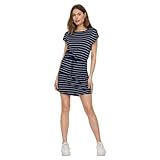 ONLY Damen Onlmay S/S Dress Noos Kleid, Night Sky/Stripes:Cloud Dancer (Nadia), L EU