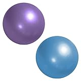 NUWIQ Pilates Ball, 25 cm Gymnastikball Klein, Gymnastikbälle Kinder, mit Aufblasbarem Strohhalm, für Yoga, Gleichgewichtstraining, Aerobic, 2 Stück, Blau und Lila