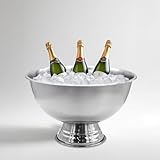Spetebo Edelstahl Champagnerschale im edlen Design - 40 cm - Sektkühler für bis zu 6 Flaschen - Getränke Sekt Champagner Wein Flaschen Kühler Schale