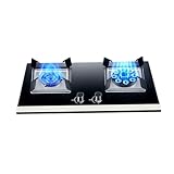 Tragbarer Gasherd, 2-Flammen-Gaskochfeld, 5,2 KW 9-Hohlraum-Hochfeuerbratpfanne, NG/LPG-Gasquellen-Kit, Mit Flammendurchschlagschutz, For Die Küche Zu Hause(LPG)