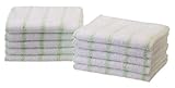 Gestreiftes Gesicht Set mit 10 Gesichtstüchern, Made in Japan, Senshu Handtuch (ca. 34 x 85 cm), Grün