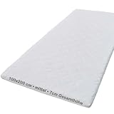 Crownmiller Basic XXL Topper 100x200 cm mittel 7cm hoch 7-Zonen Bezug waschbar bis 60 Grad Oeko-TEX® 100