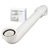 tecuro Raumsparsiphon für die Spüle, 1 1/2 Zoll Anschluss, Siphon Abwasser Rohr 40 mm, Länge max. 300 mm, kürzbar, Kunststoff weiß,