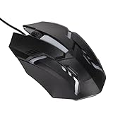 Naroote USB-Maus, Gaming-Maus, 3D-Scrollrad, 1200 DPI, 5 V, 100 MA, E-Sport-Spiel für PC (Schwarz)
