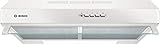 Bosch DUL63CC20 Serie 4 Unterbauhaube, 60 cm breit, Um- & Abluft, LED-Beleuchtung gleichmäßige Ausleuchtung, Drucktastenschalter, 3 Leistungsstufen, Metallfettfilter spülmaschinengeeignet, Weiß