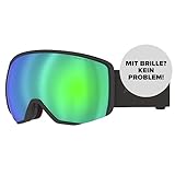 ATOMIC REVENT L STEREO Skibrille - Black - Skibrillen mit Blendschutz - Hochwertig verspiegelte Snowboardbrille - Brille mit Live Fit Rahmen - Skibrille mit Doppelscheibe
