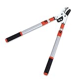OLSKFUH Handgeführte Ausziehbare Gartenschere, Garten-Schnittwerkzeuge, Teleskop-Ratschen-Amboss-Astschere, Klinge Aus Aluminiumlegierung Und Manganstahl, Flache Gartenschere, Obst,