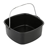 Heißluftfritteuse-Pfanne – Backform Für Fritteusen Aus Alu-Stahl Mit Beschichtung, Hochtemperaturfest | Zubehör Für Küchengeräte Zum Backen Braten Kochen Zuhause Für Familie Speisezubereitung