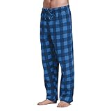 Pyjamahose Herren Karierte Schlafanzughosen Lang Schlafanzughose Baumwolle Schlafhose Loose Fit Freizeithose Weich Haushose Loungewear Pyjama Hose Gewebte Kariert Loungehose Nachtwäsche
