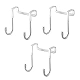 LIFKOME 3 Stück Edelstahl Türhaken Rostfrei Stabiles S design Starke Tragkraft zum Einhängen über Tür Platzsparend für Haushalt Küche Bad Praktische Aufbewahrung ohne Bohren