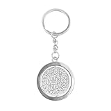 NVOQILIN Ayatul Kursi Edelstahl-Schlüsselanhänger mit Koranvers, Unisex, Taschendekoration, Schmuck für Damen und Herren