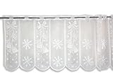Clever-Kauf-24 Scheibengardine | Schneeflocke | Glocke | HxB 50x140cm | Weihnachten | weiß | Advent Schnee Winter |
