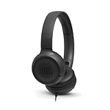 JBL Tune 500 On-Ear Kopfhörer mit Kabel - Schwarz – Ohrhörer mit 1-Tasten-Fernbedienung, integriertem Mikrofon und Sprachassistent – Telefonieren und Musik hören unterwegs