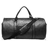 Kleidertasche, Handgepäcktasche, 2-in-1 Leder-Kleidungskoffer mit Schuhfach, große Anzugtasche, wandelbare Anzugtasche, große Anzugtasche für Geschäftsreisen, Urlaub, Männer und Frauen