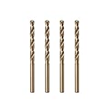 Misuyue M42 Cobalt Bohrer 4.2mm, HSS Metallbohrer Set, Professional Stahlbohrer, Spiralbohrer, Eisenbohrer für Metall, Gusseisen, Edelstahl, Aluminium, Holzbohrer (4 Stück)