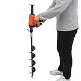 Bdneygtyr Elektrischer Erdbohrer 1900W mit 80cm Bohrer, Erdlochbohrer für Zaunpfähle und Bäume, 12cm Durchmesser Gartenbohrer mit Doppelgriff, 220V Erdlochausheber für Gartenarbeit