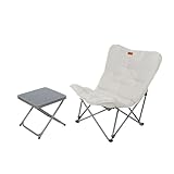 Eclipse Glamping Stuhl Bundle mit Outdoor Campingstuhl 'HERKULES' und Hocker 'TITAN' Beige klappbar faltbar als Klappstuhl Faltstuhl Angelstuhl Strandstuhl Balkonstuhl oder Gartenstuhl mit Tragetasche