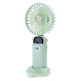 Limtula Wiederaufladbarer tragbarer Handventilator, Klimaanlagen, tragbarer kleiner Taschenventilator, 5 Geschwindigkeiten, Digitalanzeige für Reisen