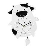 BESPORTBLE Wanduhr Kuhförmig Geräuschlos Acryl Weiß Dekorative Schlafzimmeruhr Präzises Uhrwerk Leise Wohnzimmerküchenuhr