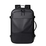 FDOIUTU Moderner Reiserucksack mit großem Hauptfach, 4 Fächern, verstellbaren Schultergurten, Sporttasche, Unisex-Rucksack – geeignet für Schule, Arbeit und Reisen (Schwarz)