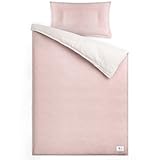 lulumoon Musselin Kinderbettwäsche 100x135: Bettbezug 100x135 + Kissenbezug 40x60 cm aus Baumwolle – Leicht und Komfortabel Bettwäsche Set für Baby Kinder (Creme Sand, 100x135 + 40x60 cm)