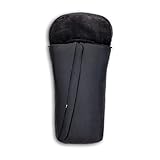 hauck Universal Fußsack für Buggys, Kinderwagen & Fahrradanhänger, Warm mit Fleece Innenfutter, Anti-Rutsch, 2 Wege Reißverschluss, Kapuze, Waschbar & Faltbar (Schwarz)