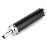 Edelstahl Auspuff Schalldämpfer 20mm/0.8in Modifizierte Teile für 2-Takt Motorrad (Schwarz) für auspuff 2 takt abgasschalldämpfer 2 takt schalldämpfer 2 stroke exhaust 2 takt