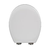 Wttfc Toilettendeckel Mit Absenkautomatik, Ovale Form Weiß,Wc Sitz Mit Absenkautomatik,Toilettensitz Aus Duroplast,Top Fixing,Leicht Abzunehmende Toilettenbrille,C