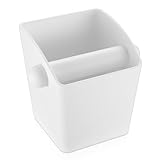 Kaffee Abklopfbehälter für Siebträger Zubehör, Abschlagbehälter für Siebträgermaschine Zubehör, Espresso Abschlagbox für Kaffeesatz Containers, Barista Abschlagbox Knock, Weiß