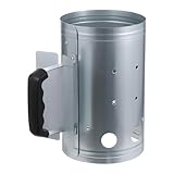 VICASKY Outdoor Holzkohle Anzündkamin mit Hitzebeständigem Kunststoffgriff Rostfreier Stahl Schneller Grillanzünder für BBQ Kamin und Holzofen