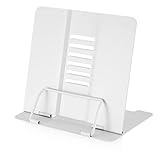 Leseständer Metall, Kochbuchhalter, Bücherständer 6 Stufen Verstellbar, Buchständer Buchstützen Metall für Küche Schule Rezept Lehrbuch Dokument Musikbuch Buchständer - Weiß