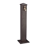 Relaxdays Wasserzapfsäule, eckig, antikes Design, mit Wasserhahn, 3/4 Zoll Anschluss, Garten Standbrunnen, 91 cm, braun, 91 x 22.5 x 22.5 cm