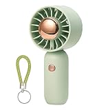 Pomurom Tragbarer Handventilator, Tragbares Handgebläse Mit Kühlung, Dreifach Geschwindigkeitsstufen Wiederaufladbar Mit Trageriemen Für Reise Büro Schlafzimmer Camping Picknick Urlaub Für Alle