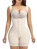 YIANNA Fajas Colombianas Moldeadoras Shapewear Bauchkontrolle Body Shaper Postpartum Butt Lift Kompressionskleidung mit Knochen, Beige, M