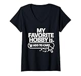 Damen My Favorite Hobby Is Add to Cart Shopping Lovers Funny T-Shirt mit V-Ausschnitt