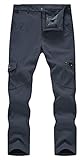 YSENTO Herren Outdoorhose Wanderhose Wasserdicht Softshellhose Winter Warm Gefüttert Trekkinghose Skihose Snowboardhose(Grau,36)