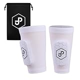 JDP Premium 3in1 Schienbeinschoner, Strumpf mit integriertem Schienbeinschoner Fußball, Schienbeinschoner inkl. Fußballstutzen, Schienbeinschoner Fussball, Schienbeinschoner Erwachsene weiß